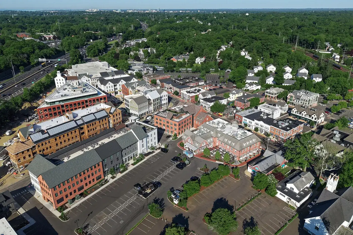 Downtown Darien, Connecticut, from above